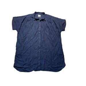 J. CREW Short sleeve Tunic Dress; Navy Blue 100% Linen Women's Dress, 3X; NWOT